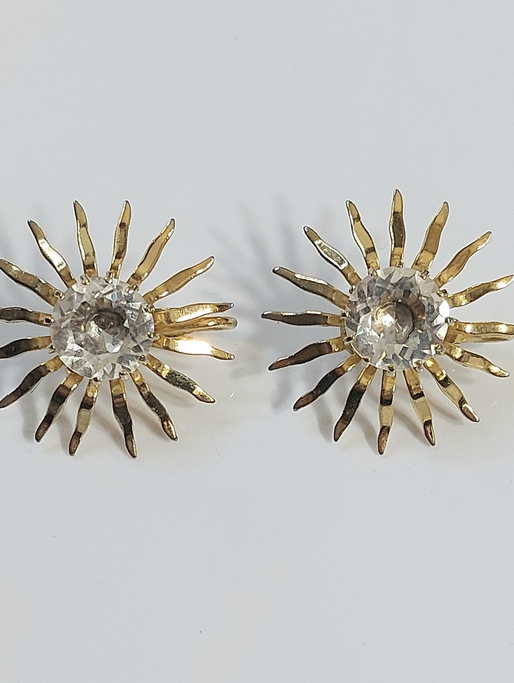 Vintage Sarah Coventry Clip On Earrings - Crystal Glass Accents